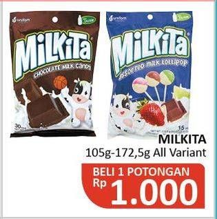Promo Harga MILKITA Milk Lollipop All Variants 172 gr - Alfamidi