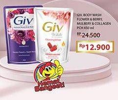 Promo Harga GIV Body Wash Mulbery Colagen, Passion Flowers Sweet Berry 450 ml - Indomaret