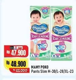 Promo Harga Mamy Poko Pants Xtra Kering Slim Tidak Gembung M30, L28, XL23 23 pcs - Alfamart