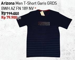 Promo Harga ARIZONA Men T-Shirt Garis GRDS BWH AZ FN 189NV  - Carrefour