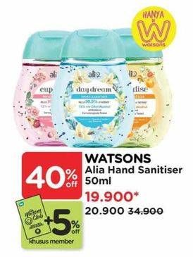 Promo Harga Alia Hand Sanitizer 50 ml - Watsons