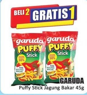 Promo Harga Garuda Puffy Stick Jagung Bakar 45 gr - Hari Hari