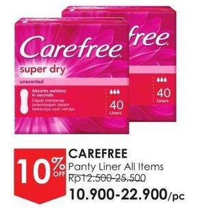 Promo Harga Carefree Super Dry Unscented 40 pcs - Guardian