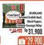 Promo Harga Riverland Sausage Smoked Arabiki Beef, Smoky Black Pepper, Smoked Cheddar 360 gr - Hypermart