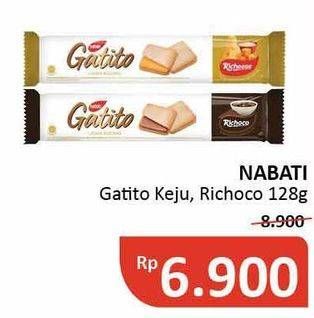 Promo Harga NABATI Gatito Lidah Kucing Cheese, Cokelat 128 gr - Alfamidi