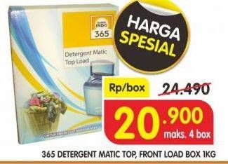 Promo Harga 365 Detergent Matic Front, Top 1 kg - Superindo
