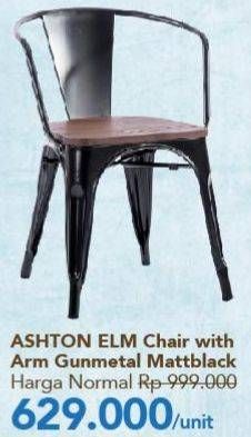 Promo Harga Ashton Elm Stool With Arm Gunmetal Mattblack  - Carrefour