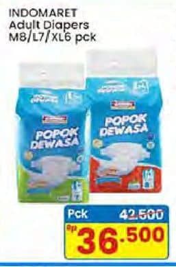 Promo Harga Indomaret Diapers Adult L7, M8, XL6 6 pcs - Indomaret