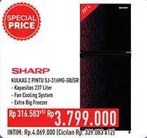 Promo Harga SHARP SJ316MGGB Small 2 Door Refrigerator  - Hypermart