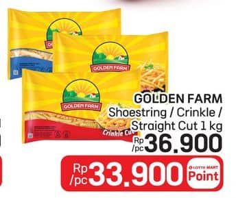 Promo Harga Golden Farm French Fries Shoestring, Crinkle, Straight 1000 gr - LotteMart
