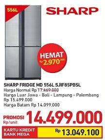Promo Harga SHARP SJ-IF85PB | Refrigerator Silver  - Carrefour