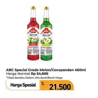 Promo Harga ABC Syrup Special Grade Coco Pandan, Melon 485 ml - Carrefour