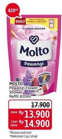 Promo Harga MOLTO Pewangi Flower Shower 820 ml - Alfamidi