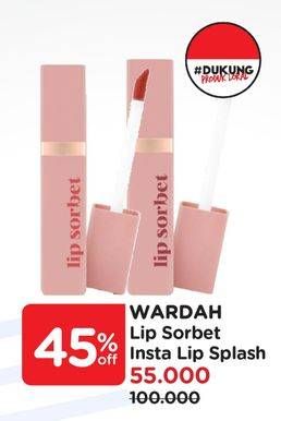 Promo Harga Wardah Instaperfect Litesplash Lip Sorbet 4 gr - Watsons
