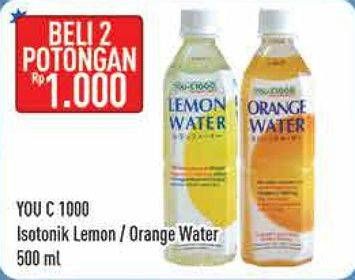 Promo Harga YOU C1000 Isotonic Drink Lemon, Orange per 2 botol 500 ml - Hypermart