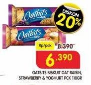 Promo Harga Oatbits Biskuit Raisin, Strawberry Yoghurt 110 gr - Superindo