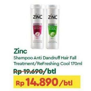 Promo Harga Zinc Shampoo Hair Fall Treatment, Refreshing Cool 170 ml - TIP TOP