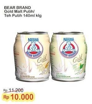 Promo Harga Bear Brand Susu Steril Gold Teh Putih, Malt Putih 140 ml - Indomaret