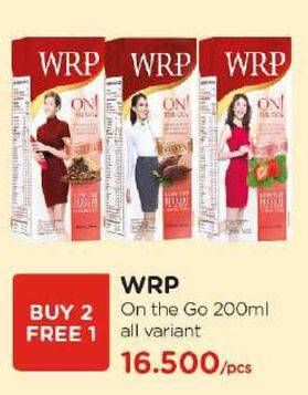 Promo Harga WRP Susu Cair On The Go All Variants 200 ml - Watsons