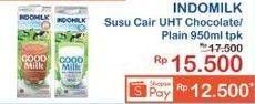 Promo Harga INDOMILK Susu UHT Cokelat, Full Cream Plain 950 ml - Indomaret