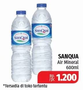 Promo Harga SANQUA Air Mineral 600 ml - Lotte Grosir