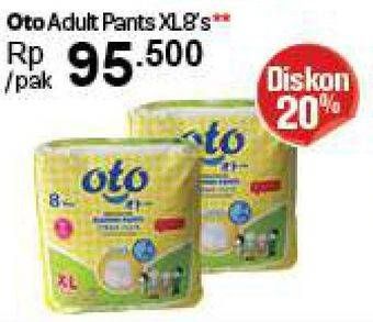 Promo Harga OTO Adult Diapers Pants XL8  - Carrefour