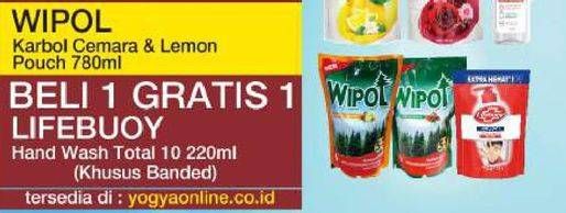 Wipol KArbol Cemara & Lemon Pouch 780ml