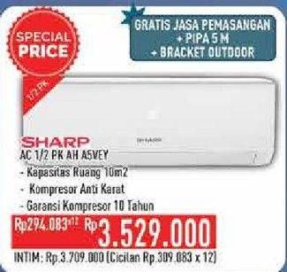 Promo Harga SHARP AH-A5VEY | AC 1/2PK  - Hypermart