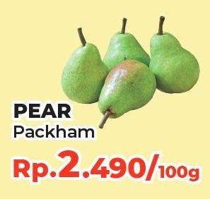 Promo Harga Pear Packham per 100 gr - Yogya