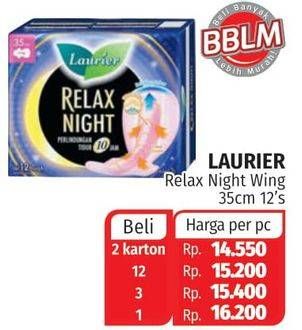 Promo Harga Laurier Relax Night Gathers 35cm 12 pcs - Lotte Grosir