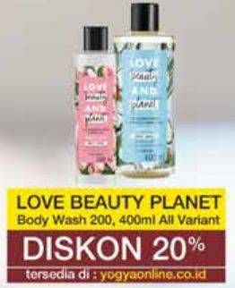 Promo Harga Love Beauty And Planet Body Wash All Variants 200 ml - Yogya