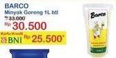 Promo Harga BARCO Minyak Goreng Kelapa 1000 ml - Indomaret