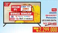 Promo Harga TCL/AKARI/SHARP/Panasonic LED 32" Digital  - Hypermart