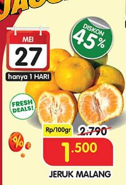 Promo Harga Jeruk Malang per 100 gr - Superindo