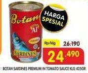 Promo Harga Botan Sardines Premium In Tomato Sauce 425 gr - Superindo