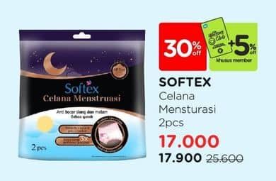 Promo Harga Softex Celana Menstruasi All Size 2 pcs - Watsons