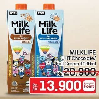 Promo Harga Milk Life UHT Cokelat, Full Cream 1000 ml - LotteMart