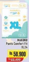 Promo Harga Makuku Comfort Fit Diapers Pants XL24 24 pcs - Alfamart