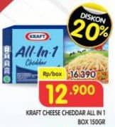 Promo Harga Kraft All in 1 Cheddar 165 gr - Superindo