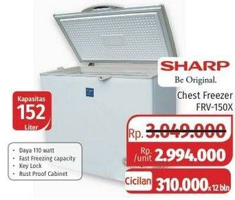 Promo Harga SHARP FRV-150X | Chest Freezer 152ltr  - Lotte Grosir