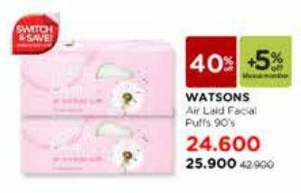 Promo Harga WATSONS Air-laid Facial Puff 90 pcs - Watsons