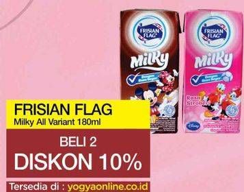 Promo Harga FRISIAN FLAG Susu UHT Milky All Variants 180 ml - Yogya