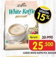 Promo Harga Luwak White Koffie per 18 sachet 20 gr - Superindo