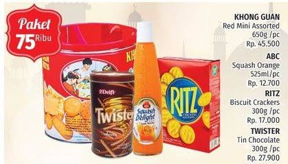 Promo Harga Paket 75rb (Khong Guan + Abc Squash Orange + Ritz Biscuit + Twister Tin)  - LotteMart