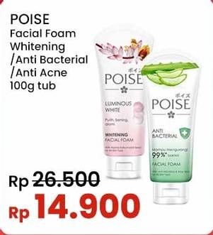 Promo Harga Poise Facial Foam Luminous White, Anti Bacterial, Anti Acne 100 ml - Indomaret