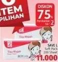 Promo Harga SAVE L Tisu Wajah Soft Pack 200 pcs - LotteMart