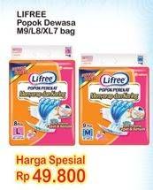 Promo Harga Lifree Popok Perekat Menyerap dan Kering M9, L8, XL7  - Indomaret