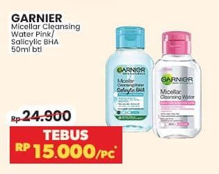 Promo Harga Garnier Micellar Water Pink, Salicylic BHA 50 ml - Indomaret