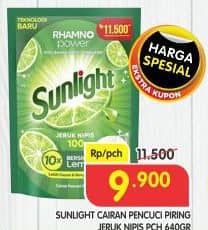 Promo Harga Sunlight Pencuci Piring Jeruk Nipis 100 640 ml - Superindo