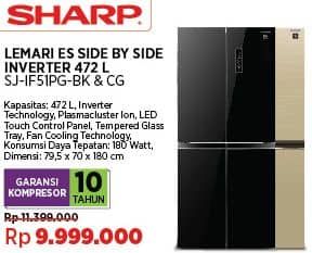 Promo Harga Sharp SJ-IF51PG-BK | Kulkas 427 L  - COURTS